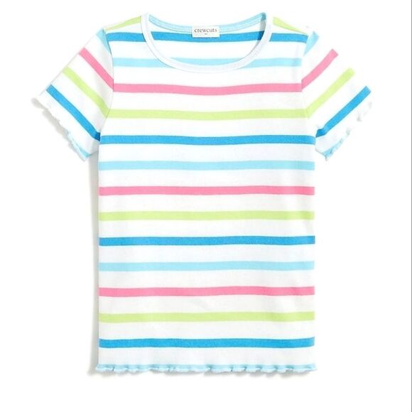 Crewcuts Girl's Lettuce- edge Multi Colored Tee - Picture 1 of 9